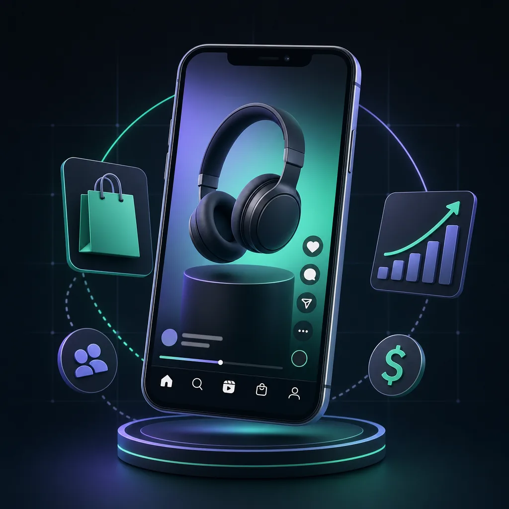 Instagram Reels feed shown on a phone — product demonstration style affiliate content with captions visible